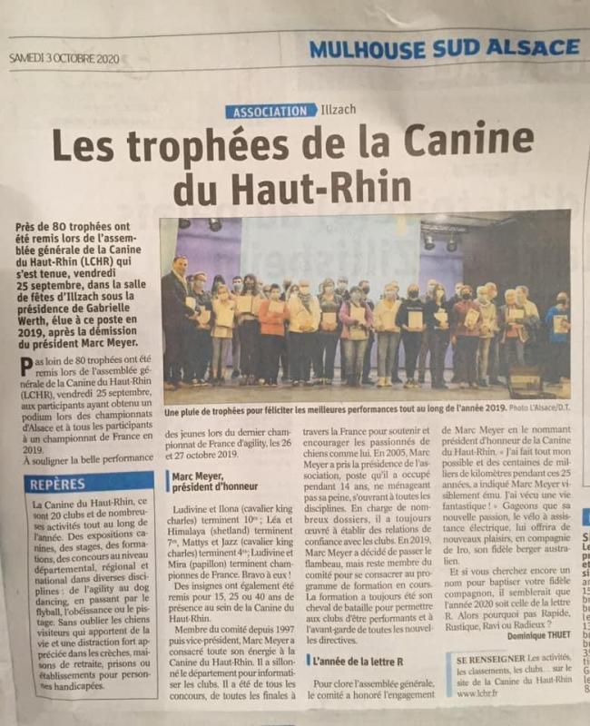 Article L'ALSACE du 03/10/2020